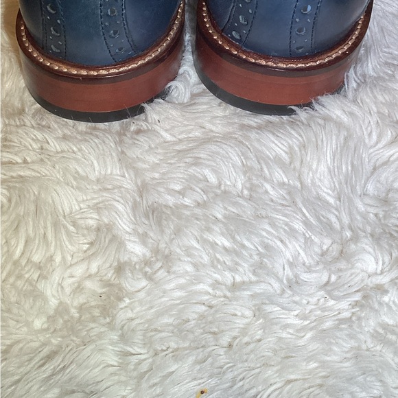 Winthrop Mens blue lace up leather shoes size 9.5 main image 5